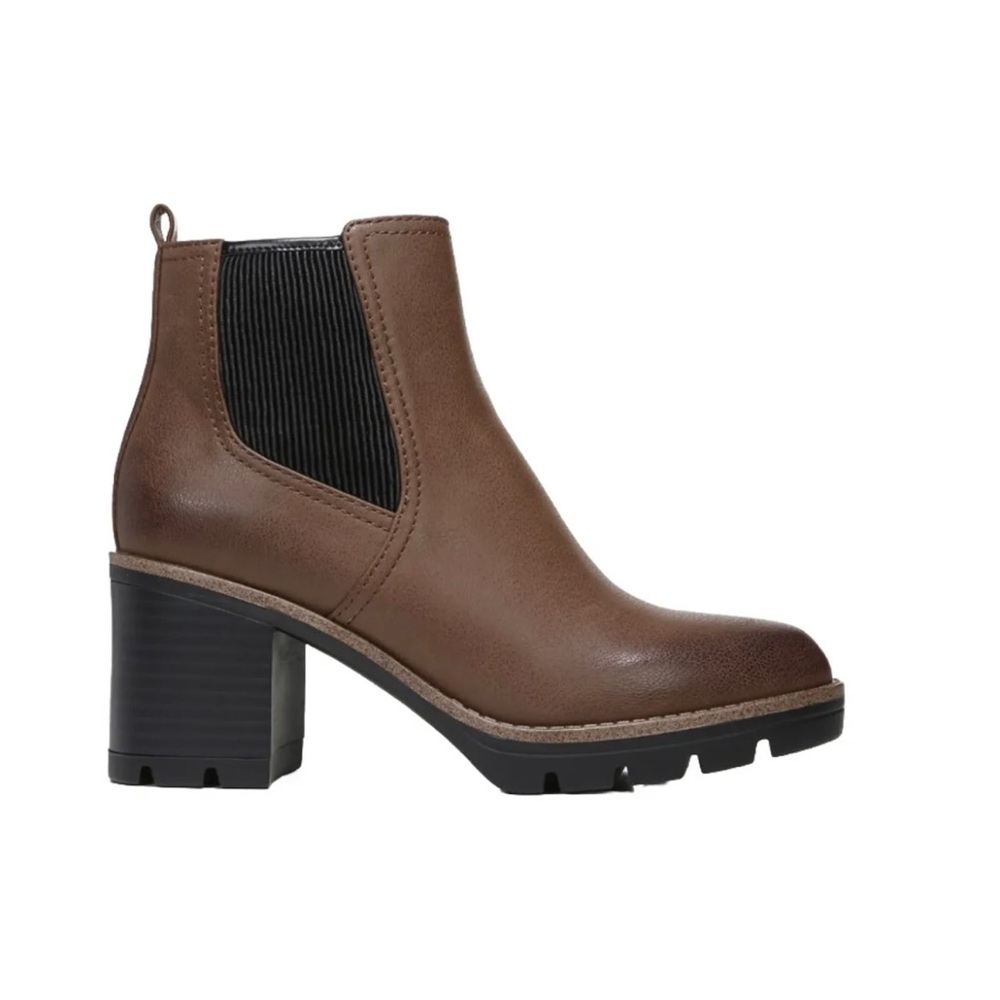 NEW Naturalizer Women’s Madalynn Gore Block Heel Bootie Tan Size 9 & 9.5 NIB
